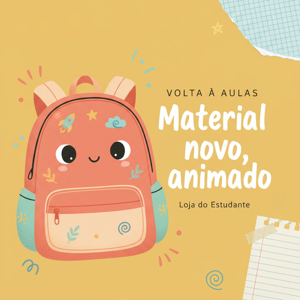 Papelaria - Material novo, animado