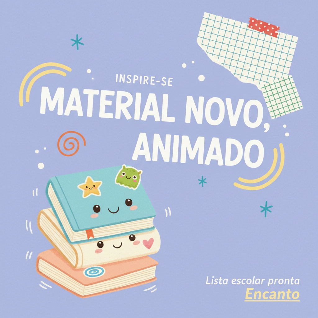 Papelaria - Material novo, animado